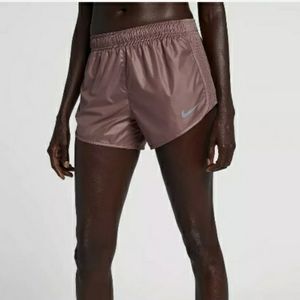 Nike Tempo Shorts Mesh Sides Smokey Mauve Shiny